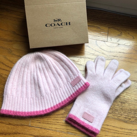 Coach Accessories - Coach wool/angora/cashmere hat glove SET